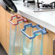 Kitchen Essential Trash Rack Reusable Plastic Cabinet Trash Storage Bin Trash Bag Holder For Kitchen Pantry Garage Bathroom Random Color 1pc Organizer Holder Home Storage Solution - A - View 4