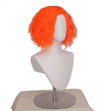 Orange Synthetic Wig- Heat Resistant, Short Layered Kinky Curly For Men's Anime Cosplay & Halloween Costumes, Christmas Decor - Orange - View 5