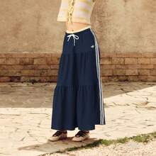 Adidas Trefoil Resort Skirt L Pleated Colorblock Casual Skirt - Blue - View 1