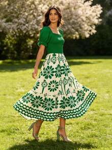 Women Long Dresses - Green - View 7