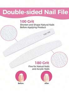 50 Stücke 100/180 Körnung Nagelfeilen und Polierblöcke, professionelle doppelseitige Schleifpapier-Nagelwerkzeuge, geeignet für Acrylnägel, Nagelbedarf, Nagelwerkzeuge, Nagelkunst-Werkzeuge, Schulanfang, Nägel, Nagelwerkzeuge (geeignet für Nagelverlängerungen) - Grauviolett - Übersicht 5
