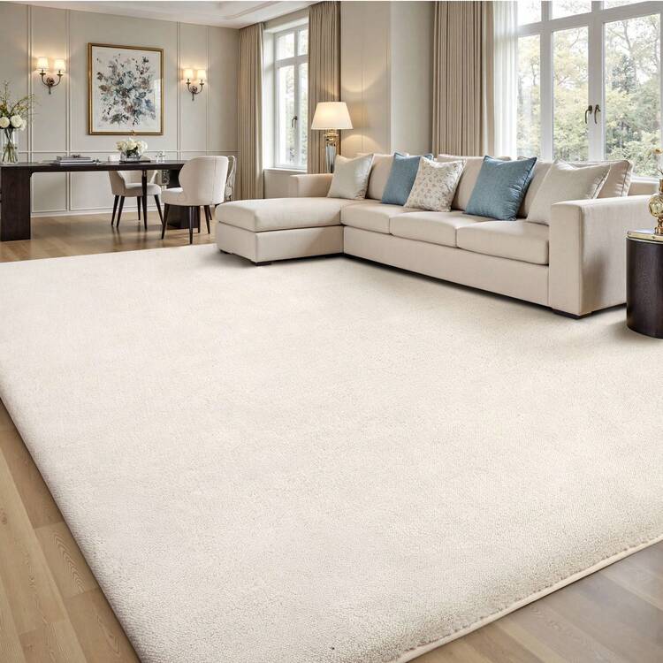 EDIMENS Rugs Living Room Large 160x230, Grey Rug For Bedroom Washable Area Rugs Anti Slip Fluffy Rug Shaggy Cream Carpets Extra Large Rugs For Living Room, Home Decor - Creamy White - View 17