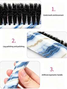 1-4pcs Unisex Smooth Hair Comb/Beard Brush Set, Blue & White Porcelain Pattern Pointed Tail Comb, Fragrance-Free Professional Styling Comb, Dual Function For Hair Cutting & Cleaning, Smooth & Easy To Comb, Suitable For All Hair Types, Edge Control Comb, Professional Smooth Back Comb, Perfect For Creating Neat Ponytails & Braids, Pointed Tail Styling Tool, Can Be Used To Fix Flyaway Hair & Apply Beard Wax, Suitable For Bathroom Use, Scalp Massage, Back To School, Travel & Vacation, Daily Use, Also An Excellent Gift For Friends & Family - Multicolor - View 6