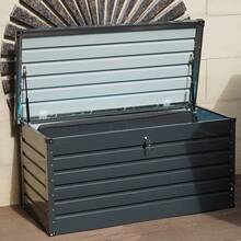 420L Weather-Resistant Metal Garden Storage Box – Lockable Outdoor Tool & Cushion Chest In Sleek Dark Grey, Rust-Proof Coated, Flat-Pack Assembly, Space-Saving Design For Patio, Balcony Or Yard Use - 420 Litre - View 7