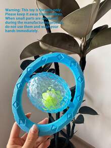 1pc Planet-Shaped Interactive Pull Ring Dog Toy, Middle Planet Can Rotate 360 Degrees, Press To Make Sound, Easy To Wash, And Material, Suitable For Medium And Large Dog Breeds, Interactive Tug Toy, Can Be Used Indoors And Outdoors, Dog Squeaky Toy, Pet Squeaky Toy - Multicolor - View 9
