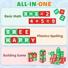 15/26/30/56pcs Mini Magnetic Building Blocks With Numbers And Letters, Spelling And Arithmetic Early Education Stacking Toys, Preschool STEM Learning Set, Toddler Birthday Holiday Gift - Multicolor - View 6