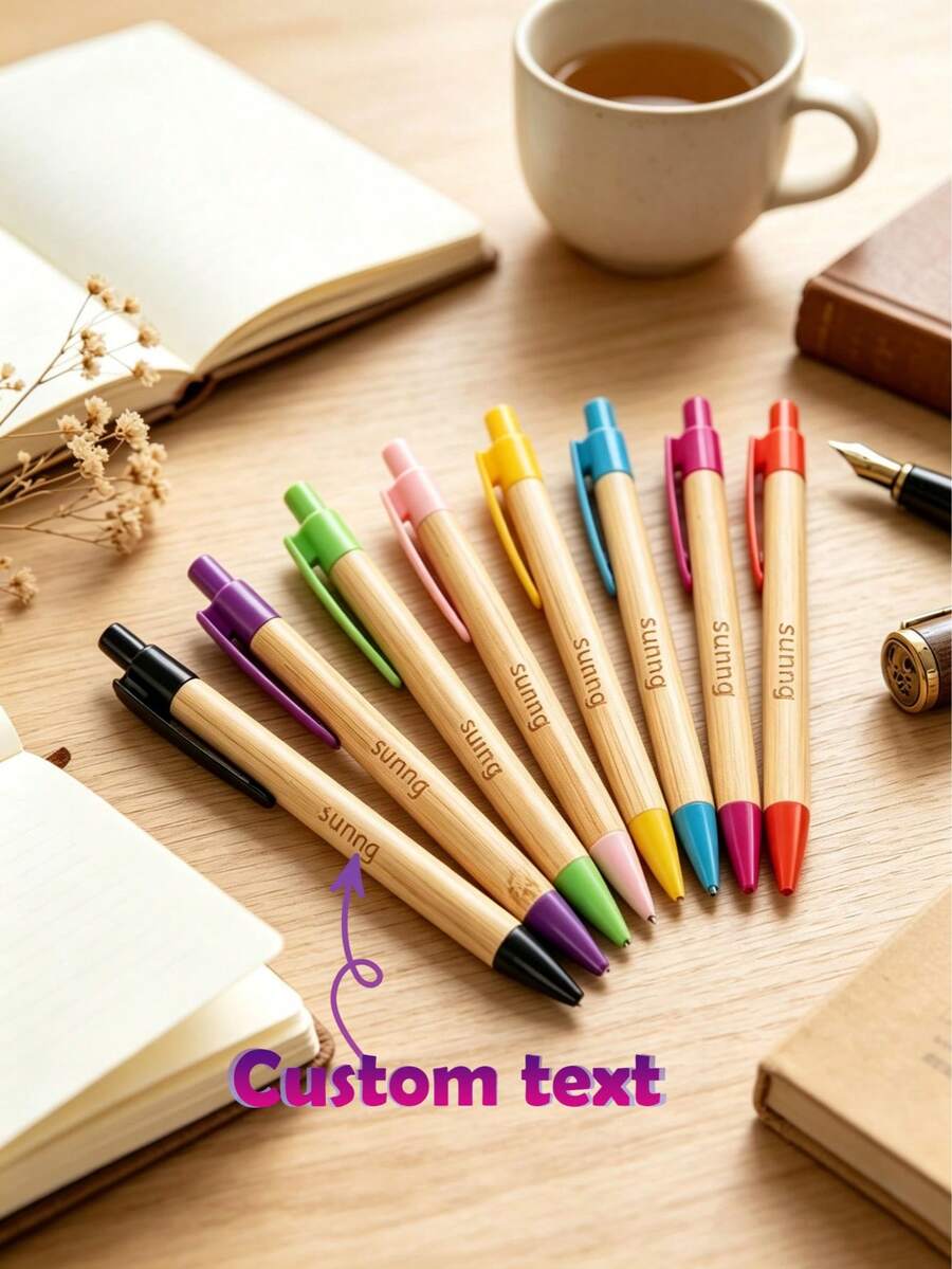 Pulpen Bambu Berwarna-warni dengan Logo Teks Kustom, Bahan Bambu, Tulisan Halus, Cocok untuk Kantor, Penandatanganan Bisnis, Catatan Rapat, Memo, Pembelajaran, Ujian, Tanda Tangan dan Berbagai Acara Lainnya, Pulpen Netral untuk Siswa Sekolah, Pulpen untuk Penandatanganan Dokter - MultiWarna - View 1
