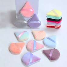 20pcs Large Triangle Powder Puff, Dip The Powder Puff Into Loose Powder And Gently Press Onto The Face To Achieve A Set Makeup Effect. Use The Edge Or Pointed Part Of The Powder Puff To Handle Detail Areas Like The Nose Wings And Eye Corners To Ensure Even Makeup. - Multicolor - View 3