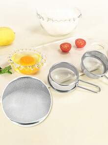 1 buah/2 buah Saringan Gula Bubuk Mini Stainless Steel, Saringan Jaring Halus, Saringan Gula Bubuk Genggam, Alat Penyebar Bubuk Kakao, Saringan Tepung, Penyaring Kue, Saringan Mini, Pengayak Tepung Kecil, Jaring yang Efektif Menyaring Partikel Makanan Kecil - MultiWarna - View 8