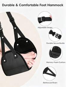 Adjustable Hanging Foot Hammock For Office | Back To School & Dorm Life Essential | Ergonomic Design To Relieve Back And Leg Pressure From Prolonged Sitting | Portable Under-Desk Footrest, Comfortable For Studying, Working, Napping, Lunch Breaks And Travel | Practical Accessory To Improve Posture And Relax Mind And Body - Multicolor - View 5