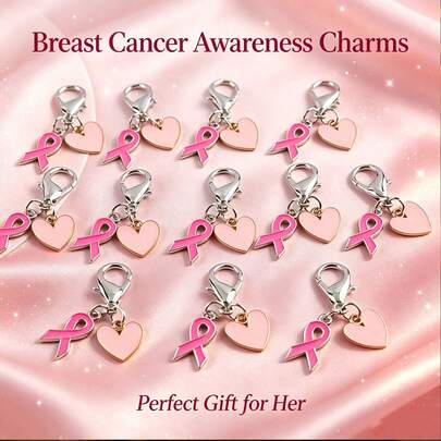 Conjunto de 10/14 Chaveiros com Fita Rosa e Coração, Conjunto de Presente Inspirador para Mulheres, Presente de Apoio Ativo, Design de Laço Rosa com Coração, Presente de Acessório de Bolsa para Mulheres, Conjunto de Presente Inspirador, Presente de Apoio Ativo, Conjunto de Presente Inspirador, Conjunto de Presente de Decoração de Bolsa para Mulheres, Acessório de Chaveiro para Mulheres, Chaveiro de Conscientização do Câncer de Mama, Presente de Apoio a Sobreviventes para Evento de Arrecadação de Fundos em Outubro para Mulheres