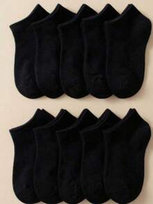 1/10/20/30 Pairs Unisex Black Socks, Invisible Socks, Sports Socks, Multi-Functional Minimalist Socks, Breathable, Soft And Comfortable, Fashionable Versatile Couple Socks, Suitable For Daily Wear Or Outdoor Leisure Activities - Black - View 3