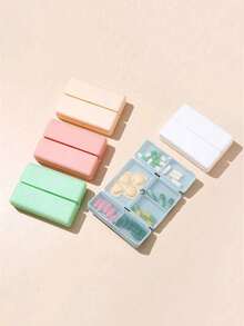 1Pc 7-Day Pill Organizer Box, Divided Design, Suitable For Travel, Store Medicines, Vitamins And Fish Oil Supplements, Foldable Double-Layer Storage Box, Magnetic 7-Compartment Pill Case - one-size - View 7
