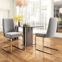 Velvet Dining Chair, Set Of 4, Luxurious, Living Room, Bedroom - Grey - View 5