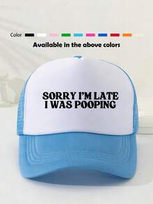 1pc High Elastic Soft Breathable Non-Sweating Printed Sponge Hat, Hollow Out Breathable Daily Sun Hat Unisex, Suitable For Daily Commute, Sports Leisure, Home Outings, Short Trips - Multicolor - View 5