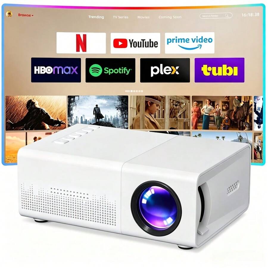 AOC Entry-Level Home Cinema Projector | 240P Native & 1080P Support | Simple Plug-And-Play Movie Projector For Cozy Bedroom & First-Time Viewing,No HDMI Cable Included - Video Projector - View 1
