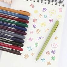 12支/組 12色細線筆 針管筆 繪畫藝術麥克筆 防水 開學用品 適合教師節禮物 石頭彩繪 黑紙 滑板裝飾 塑料布 畫布 - 多色 - 查看 2