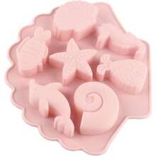 1/2 piezas Moldes de silicona para pasteles de la serie oceánica, moldes de horneado resistentes a altas temperaturas, formas de caballito de mar, tortuga marina, pez marino, concha, estrella de mar, cola de sirena, caracol y otras formas de vida marina, adecuados para hacer pasteles / jabón / gelatina / chocolate / galletas / caramelos / cubitos de hielo, horneado en casa / fiesta / decoración de boda, regalo de cumpleaños / Día de San Valentín / Navidad - Multicolor - View 16