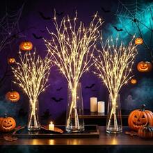 2/4pcs Artificial White Birch Branches - Suitable For Christmas, Halloween, Easter, Thanksgiving, Valentine's Day - Multi-Functional Plastic Faux Branches, Suitable For Various Room Decor, Holidays And Gathering Celebrations - AA Battery Powered (Batteries Not Included), All Season Decoration, No Container - Birch Branch - View 5