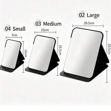 Foldable Makeup Mirror, Portable Standing Mirror For Female Students, Home Desktop Vanity Mirror, Classroom Dormitory Portable Mirror, High-Definition Imaging, Foldable Storage Space-Saving, Compact And Lightweight, Dorm Bedside Desk, Travel Portable, High-Definition Durable, Multi-Angle Adjustable, Simple And Practical, Gift For Best Friend And Classmate, Dormitory Essential, Home Essential - Black - View 5