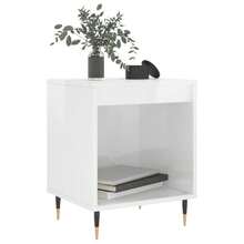 vidaXL Nachttisch Hochglanz-Weiß 40x35x50 cm Holzwerkstoff Geeignet für Wohn- und Schlafzimmer; ideal für Kommoden und Nachttische mit Schubladen; platzsparende Montage; perfekt als Geschenk oder Wohnaccessoire. - Weiss - Übersicht 2