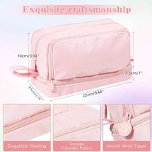 Large Capacity Pencil Case 4 Compartments,Pencil Pouch With Zipper Portable Handle For Teens Adults Aesthetic Pencil Bag Stationery Organizer... - Multicolor - View 11