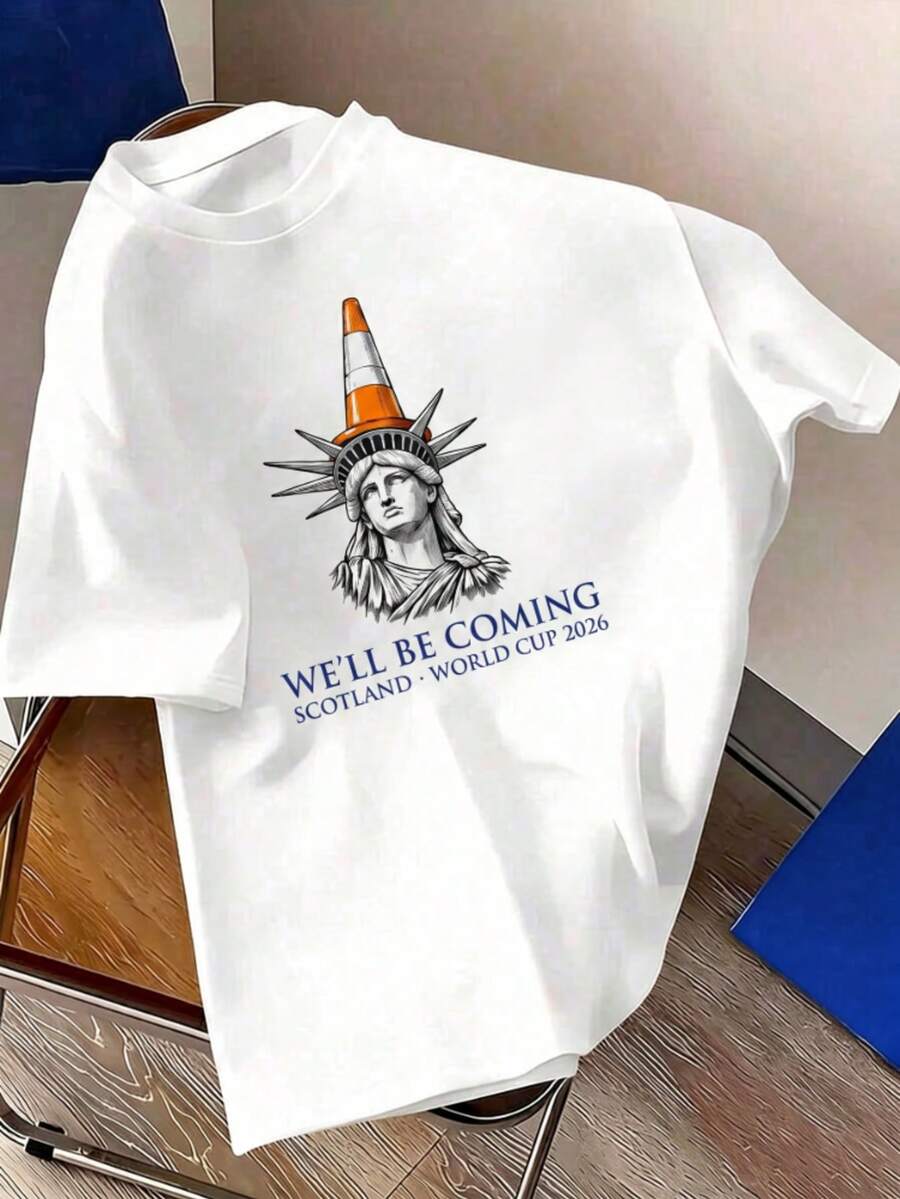 Statue Of Liberty With Cone | Scotland 2026 T-Shirt - Style1 - View 1