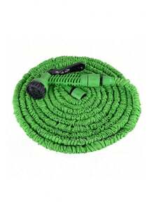 1pc 50/100ft Adjustable Watering Hose With Green Nozzle, Durable Polyethylene Multi-Purpose Garden Hose With Spray Gun, Suitable For Outdoor Patio, Expandable And Easy To Use, Polyethylene Material, Garden Style, Green Nozzle Design, For Watering And Cleaning - Green - View 3