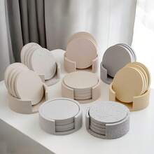 SILIKE LUFEI 5PCS Resin Epoxy Gypsum Coaster Mold Round Coaster Storage Box Combination Set Silicone Mold - Coaster Mold - View 5