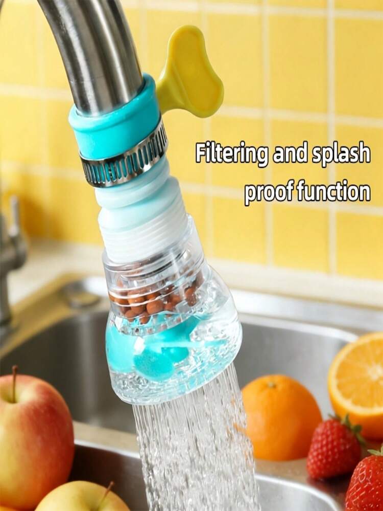 Adjustable Faucet Extender With Swivel Nozzle And Retractable Filter - Splash-Proof, Durable Plastic, Pink And White, Perfect For Home Kitchen Use, Faucet Extension, Splash-Proof - Filter - View 1