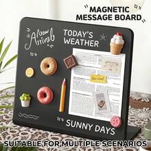 1pc Desktop Magnetic Blackboard Sign, L-Shaped Metal Memo Board, Suitable For Office Desk, Reusable Writing Message Board, Aesthetic To-Do List Planner Board - L-shaped Message Board - View 5