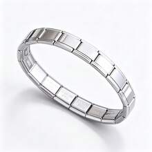 1PC Stainless Steel Elastic Fashion Bracelet Adjustable Bangle Perfect For Everyday Wear - Silver - View 1