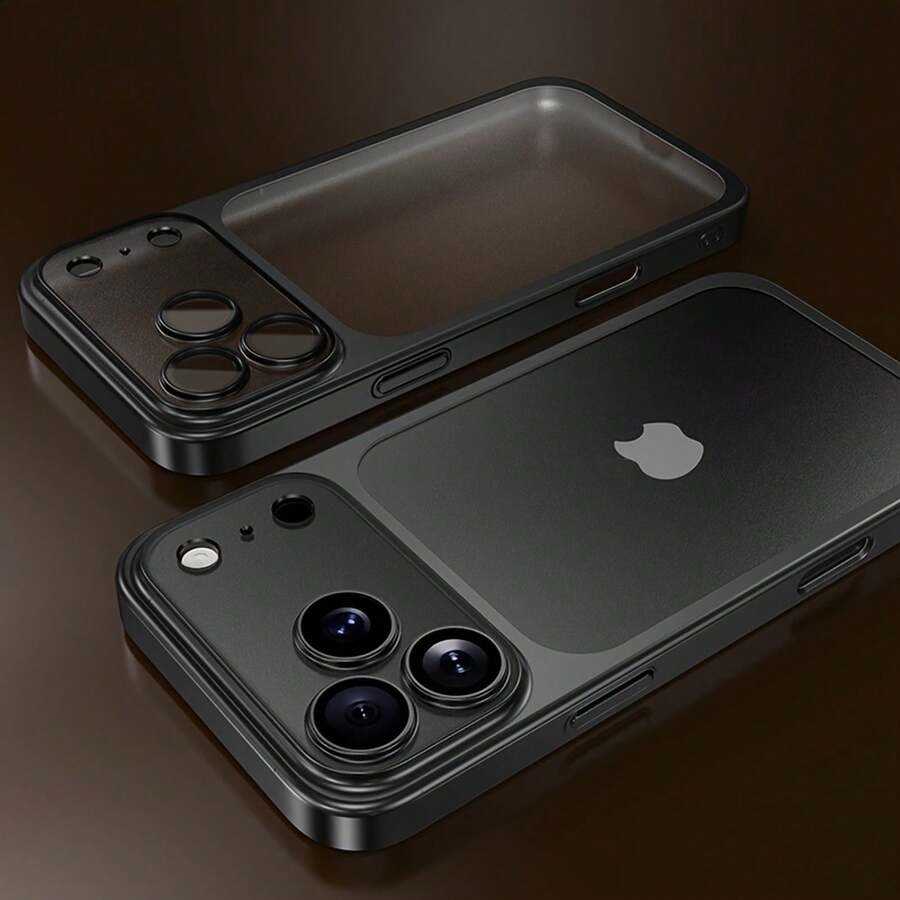 Funda de teléfono - Lujosa, transparente, funda de teléfono mate, compatible con iPhone 17 Pro Max Air 16 15 14 13 12 11 Pro Max Plus, funda transparente suave con protección de lente, fundas 17 Pro Max, amortiguadores suaves, funda protectora a prueba de golpes para hombres y mujeres. - Negro - Ver 1