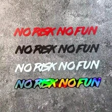 1pc No Risk No Fun Car Sticker, Waterproof Vinyl Letter Decal For Car Windows, Motorcycle Side Panels/Fuel Tank/Helmet, Bicycle Frame/Top Tube, Great Easter Gift - A - View 1