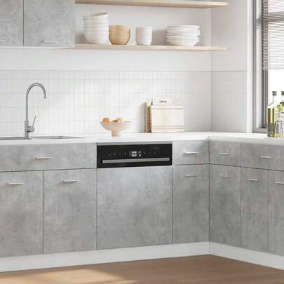 Berkfield Dishwasher Panel Lyon Concrete Grey 45x3x67 Cm