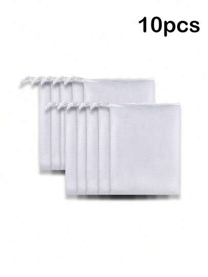 20pcs Soap Foaming Net, White Soap Bag For Bathroom Home Bathroom Decor Summer, Body Cleaning Tools, Portable Travel Accessories, Can Be Used Multiple Times