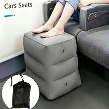 1pc Inflatable Foot Pillow, Press To Inflate, Ultra-Lightweight And Foldable, Suitable For Airplane, Train, Car, Business Travel, Nap, Adjustable Air Cushion Footrest, Unisex, Travel Essential, Travel Accessory, Summer Vacation, Back To School Supplies - Inflatable Footrest - View 1