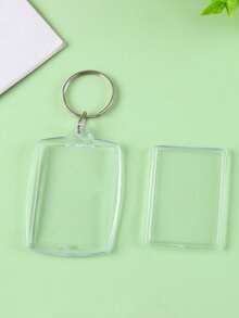 3 piezas Llavero de marco de fotos de acrílico, llavero de fotos transparente, adecuado como regalo, perfecto para obras de arte - transparente - Ver 5