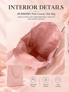 Burberry 博柏利粉紅帆布托特包,單件發售,布料順滑容量可觀,輕便百搭,適合日常通勤出行 - 粉色 - 查看 8