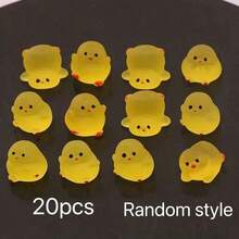 5/10/20/50pcs Mini Glow In The Dark Chick DIY Accessories, Decoration For Car, Dashboard, Desktop, Room, Party, Garden Landscape - Yellow - View 11