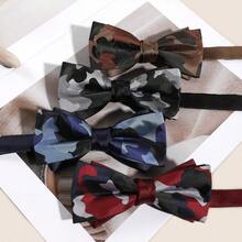 Men's Camouflage Jacquard Pre-Tied Bow Tie, Adjustable Tie, Suitable For Wedding, Party, Daily Suit Wear - Multicolor - View 5