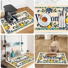1pc Dish Drying Mat, Coffee Machine Mat, Mediterranean Ceramic Style Draining Mat, Multi-Purpose Desktop Absorbent Drying Mat, Room Desktop Protector, Holiday Gift, Kitchen Decor - XYLSD749 - View 11
