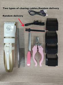 Professional Dog Grooming Kit, Quiet Hair Clippers Set For Dog, USB Rechargeable Cat Pets Cordless Dog Grooming Tools - Multicolor - View 10