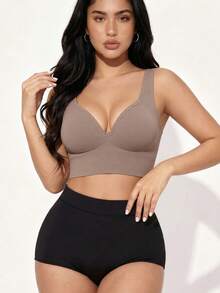 3pcs/Set Women's Solid Color Seamless Elegant Wireless Bra Set, Includes Bra, Sports Bra, And Panties, Suitable For Christmas - Multicolor - View 2