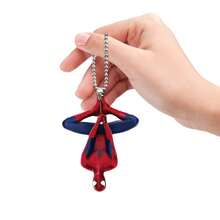 2pcs/Set 2D Car Keychain With Intricate Mesh Design, Superhero Mirror Hooks, Made Of Plastic, Avengers Accessories, Vehicle Decorations, Hero Themes, Exquisite Handmade Gifts New Year's Gift, Valentine's Day Gift, Easter Gift, Party Gift - A - View 6
