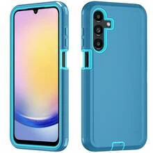 军用级三合一防震手机壳，重型防摔防滑多层防护防水防刮耐用全包式手机壳，通用实用手机配件，春节礼物 - 湖藍 - 查看 12