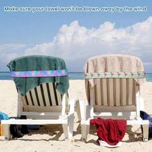 Beach Chair Towel Strap, Stretchable Wind-Resistant And Durable, Multi-Color Tropical Ocean Print, Suitable For Beach, Pool, Cruise, Hawaiian Style Pool Relaxation Accessory, Travel Essential - Multicolor - View 6