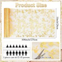 APODESS Goldener Tischläufer 28x275 cm mit 40 Olivgrünen Servietten - Glänzende Festtagsdeko-Partyzubehör-Set - Übersicht 3