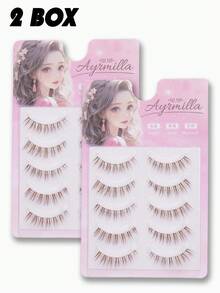 Brown Natural Thin Eyelash Clusters, Soft Lightweight Segmented DIY False Eyelashes, Reusable Natural Look Daily Makeup Eyelash Clusters - 棕色 - 查看 8