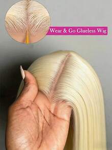 4x4 Glueless Lace Front Wig #613 Blonde, Human Hair Wig, Pre-Plucked Hairline Transparent Lace Wig For Women, 150% Density, Brazilian Virgin Hair - S613 - View 2